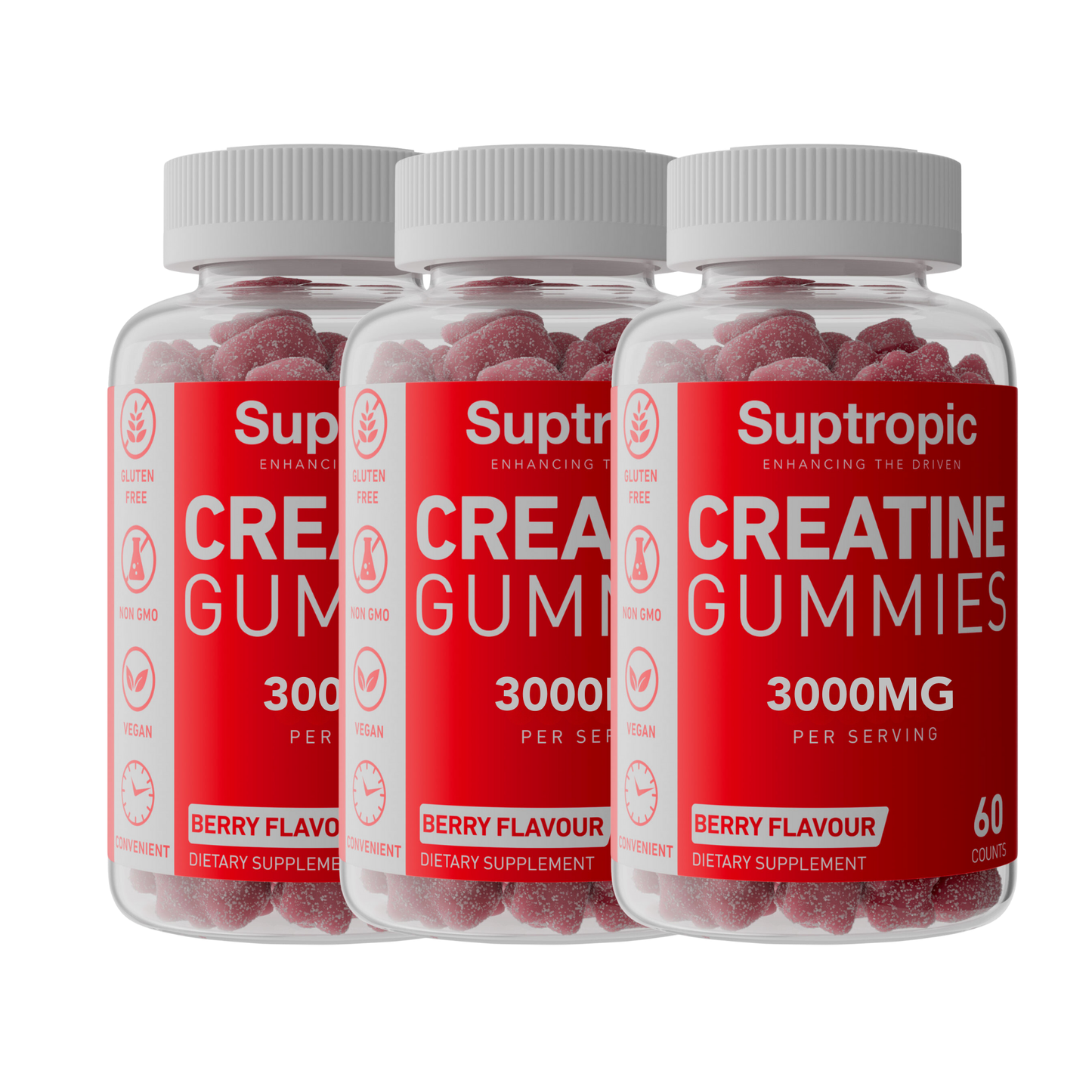 Creatine Gummies, 3000mg per serving (30days), 60 gummies, Creatine Monohydrate