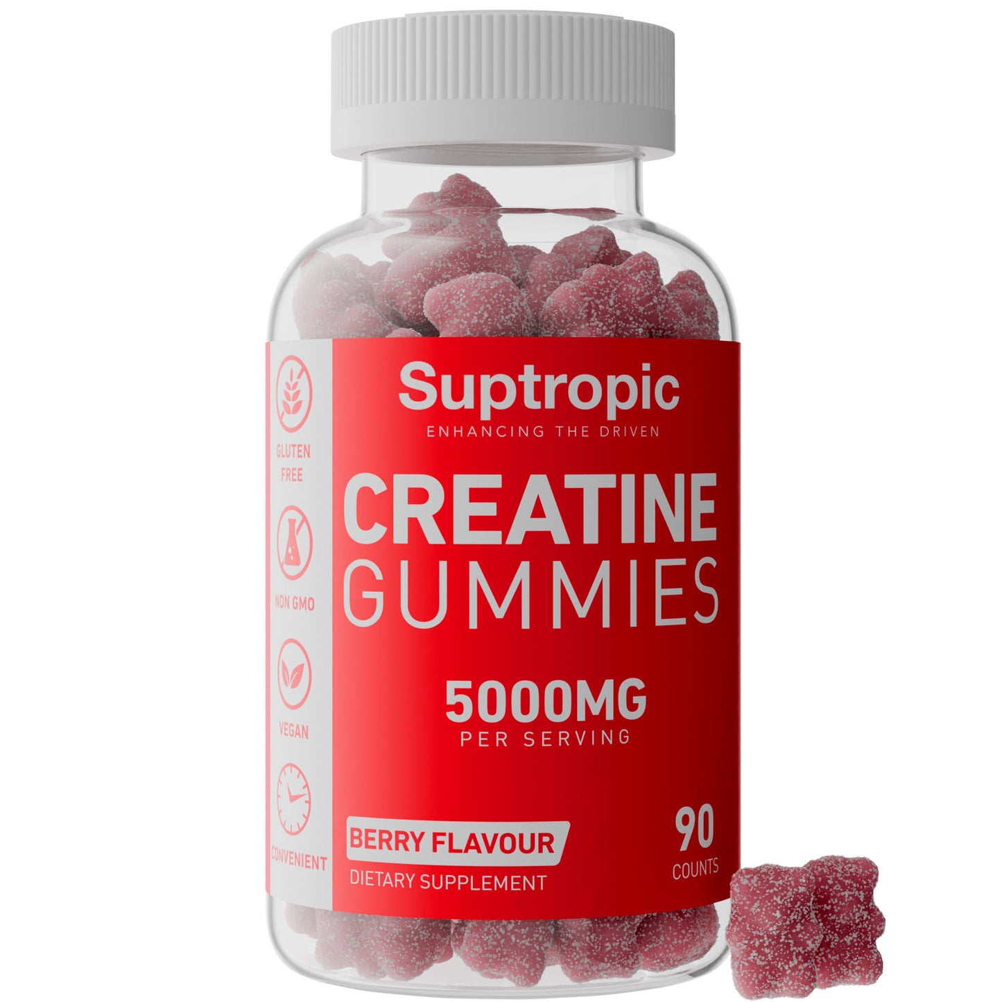 Creatine Gummies, 5000mg per serving (30days), 90 gummies, Creatine Monohydrate